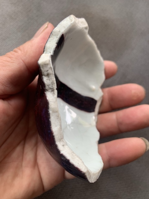 古玩陶瓷窯變紅釉天球瓶標(biāo)本拍賣，當(dāng)前價格600元