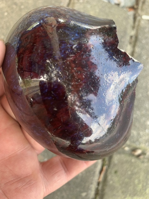 古玩陶瓷窯變紅釉天球瓶標(biāo)本拍賣，當(dāng)前價格600元