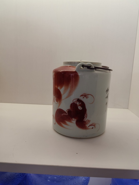 古玩陶瓷太師少保礬紅提梁壺拍賣，當前價格2800元