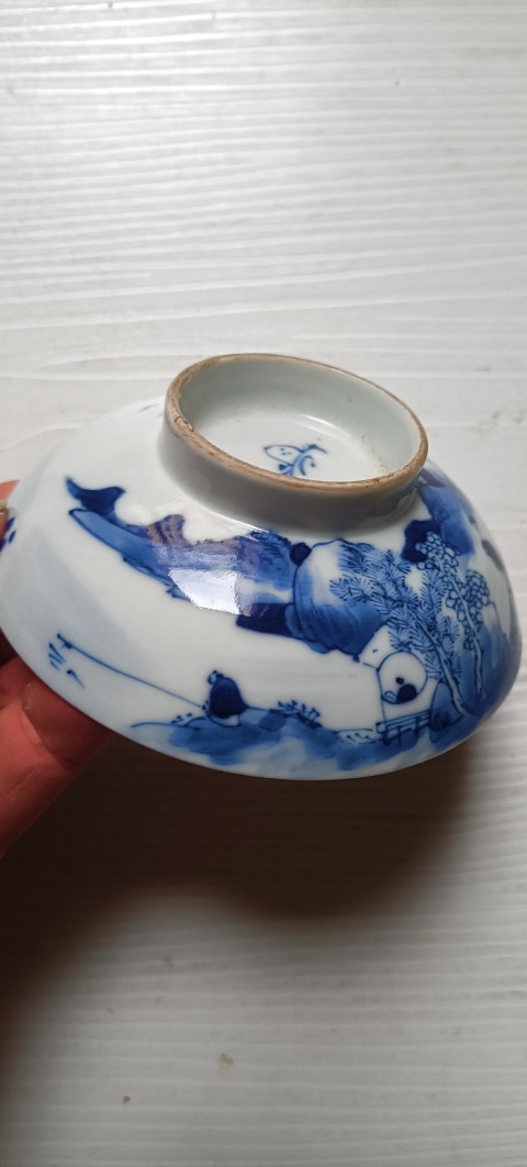 古玩陶瓷清光緒.景德鎮樵漁耕讀山水紋碗蓋490拍賣,當前價格490元