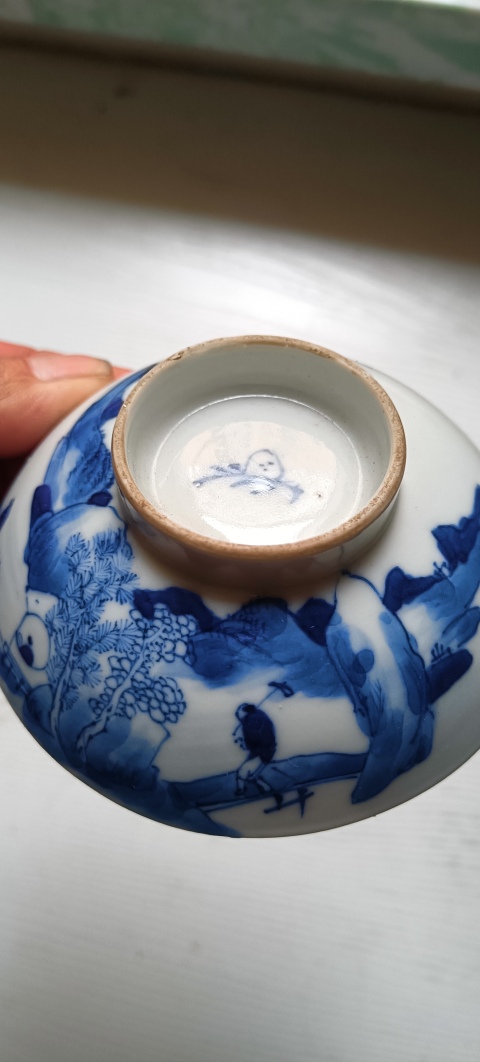 古玩陶瓷清光緒.景德鎮樵漁耕讀山水紋碗蓋490拍賣,當前價格490元