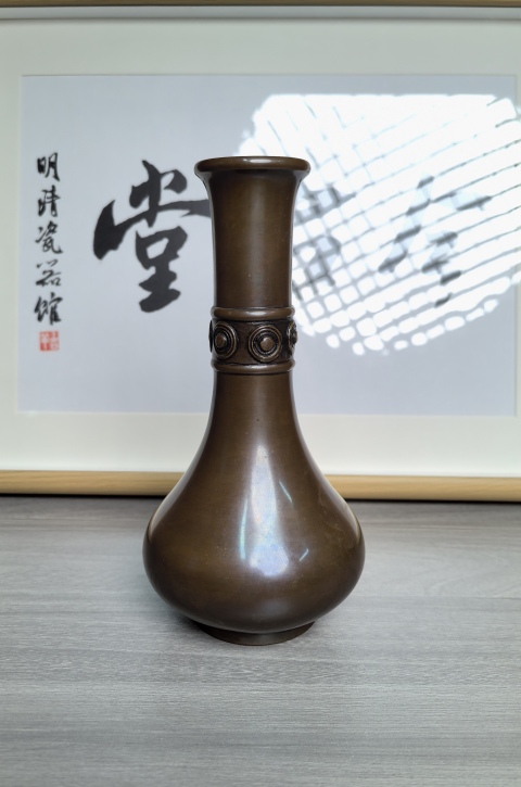 古玩雜項清晚期 銅瓶拍賣,當前價格1980元