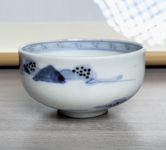 古玩陶瓷晚清民國 青花山水人物風景紋碗拍賣,當前價格390元