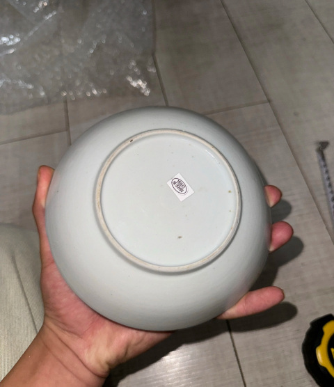 古玩陶瓷樓臺(tái)亭閣山水紋青花盤拍賣,當(dāng)前價(jià)格355元
