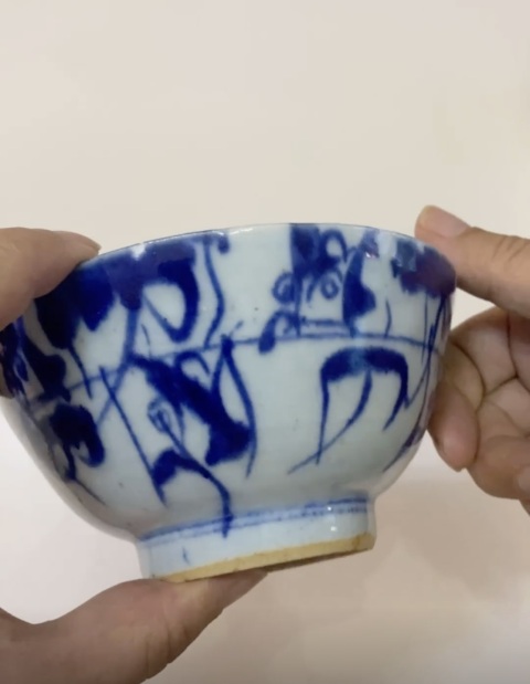 古玩陶瓷花卉紋青花碗拍賣，當前價格388元