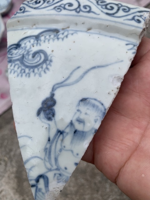 古玩陶瓷空白期青花瓷片拍賣，當前價格3000元