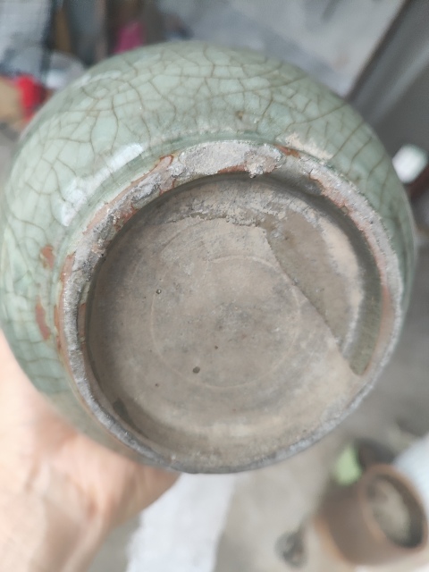 古玩陶瓷明末清初青釉罐拍賣,當前價格599元