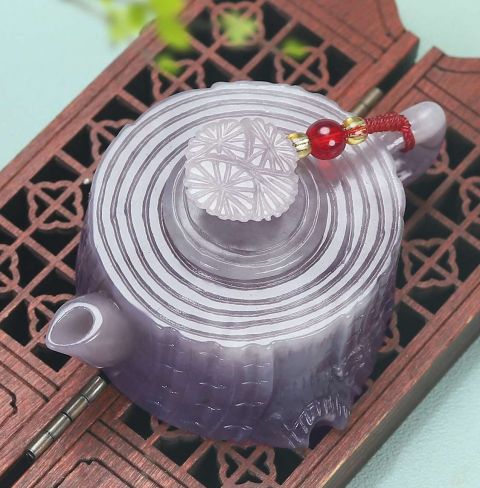 古玩玉器和田玉煙紫色把壺拍賣，當(dāng)前價格3980元