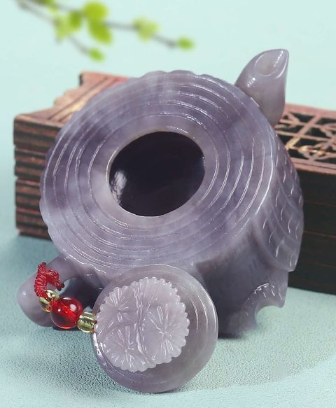古玩玉器和田玉煙紫色把壺拍賣，當(dāng)前價格3980元