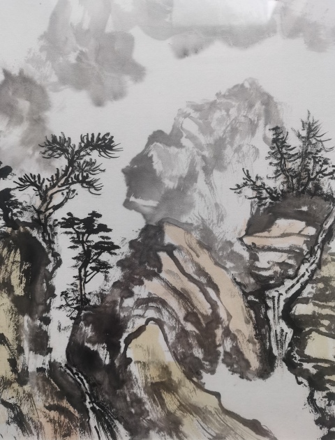 古玩字畫中美協會員國家一級美術師昝素琴山水秋山勝景拍賣，當前價格699元