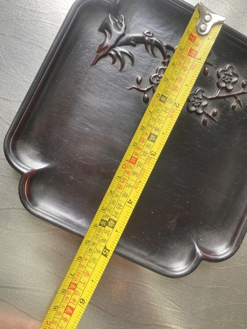 古玩雜項紅木茶盤拍賣,當前價格460元
