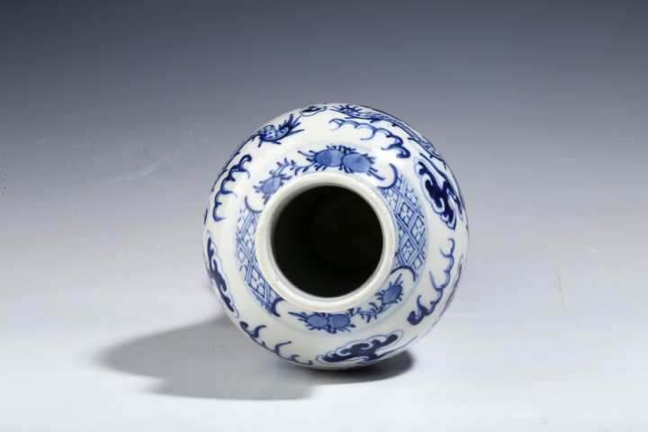 古玩陶瓷清光緒·青花雙龍戲珠紋廣口瓶拍賣,當前價格3980元