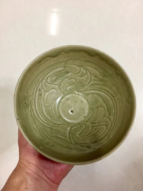 古玩陶瓷珠光青瓷刻花斗笠碗拍賣，當前價格3800元