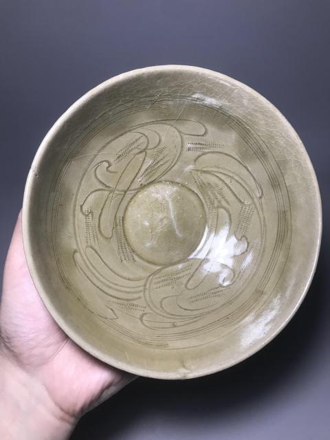古玩陶瓷宋代青釉刻花大碗拍賣，當前價格2800元