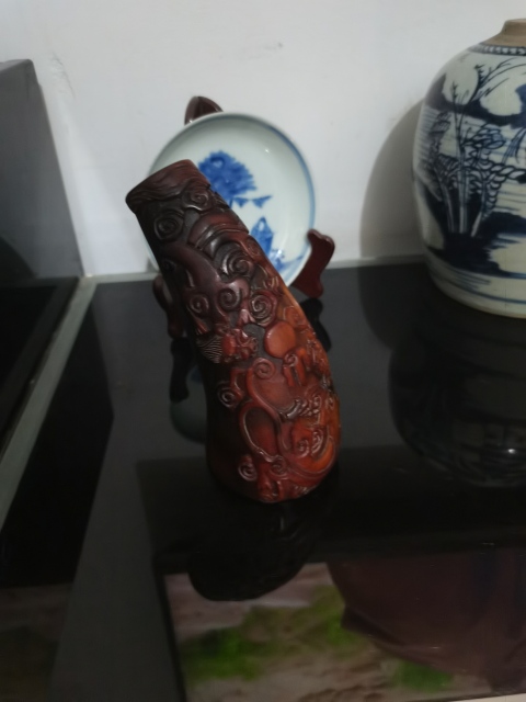 古玩雜項角質立件喝酒氣也可以當擺件。拍賣，當前價格28999元