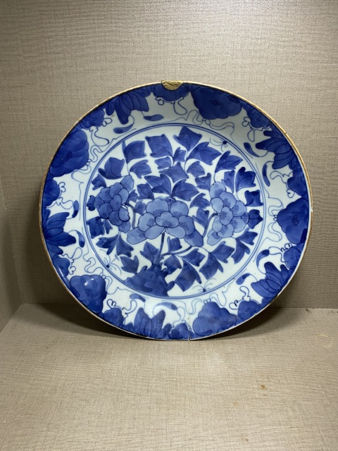 古玩陶瓷青花折枝花卉紋盤拍賣，當前價格1580元