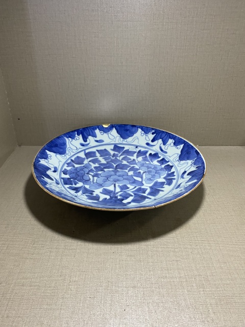 古玩陶瓷青花折枝花卉紋盤拍賣，當前價格1580元