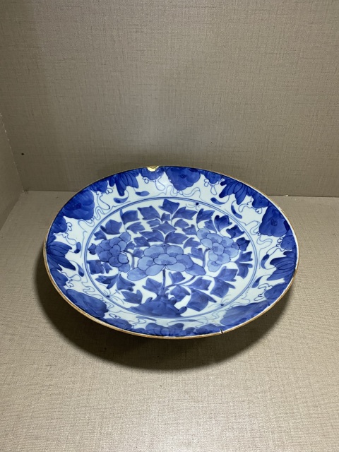 古玩陶瓷青花折枝花卉紋盤拍賣，當前價格1580元