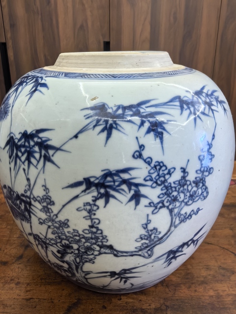 古玩陶瓷清雍正 青花歲寒三友罐拍賣,當前價格28888元