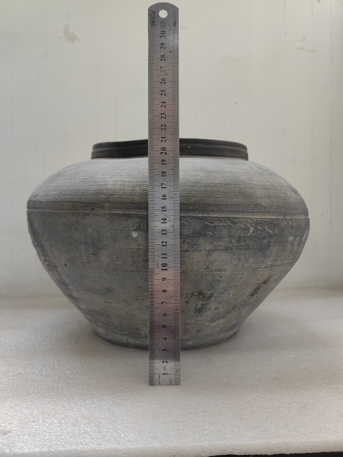 古玩陶瓷灰陶弦紋罐拍賣，當前價格850元