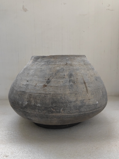 古玩陶瓷灰陶弦紋罐拍賣，當前價格850元