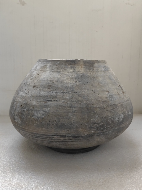 古玩陶瓷灰陶弦紋罐拍賣，當前價格850元