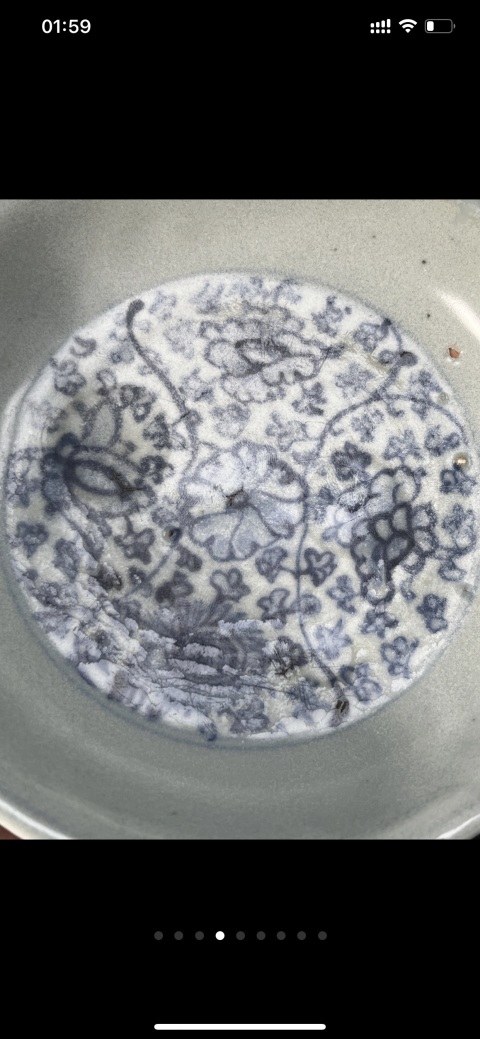 古玩陶瓷明空白期 青花纏枝花卉紋盤拍賣，當前價格2600元