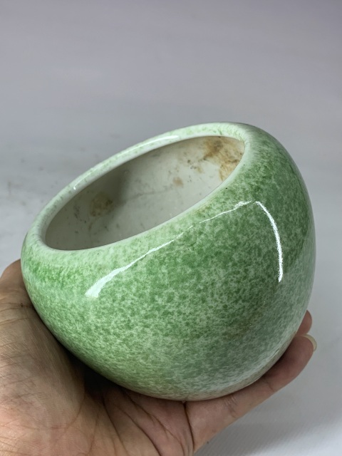 古玩陶瓷民國·吹綠釉缽式爐拍賣，當前價格1288元