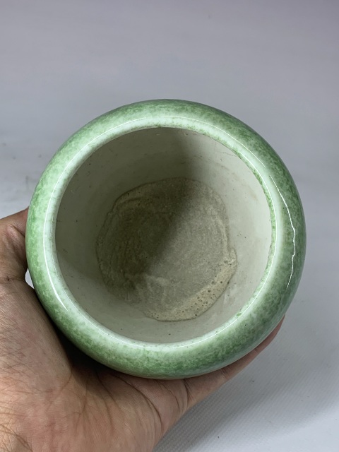 古玩陶瓷民國·吹綠釉缽式爐拍賣，當前價格1288元