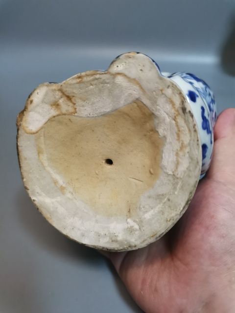 古玩陶瓷民國解放初·青花福德正神造像真品鑒賞圖