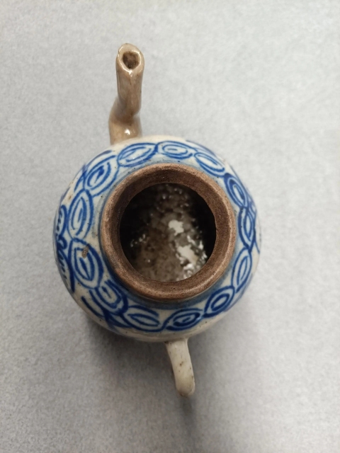 古玩陶瓷晚清.花卉紋青花執(zhí)壺拍賣，當(dāng)前價(jià)格128元