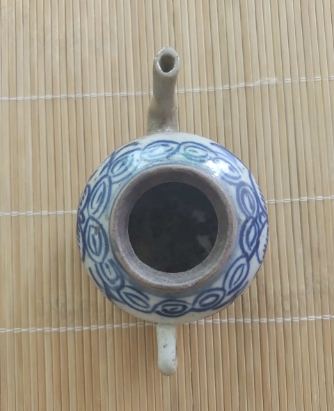 古玩陶瓷晚清.花卉紋青花執(zhí)壺拍賣，當(dāng)前價(jià)格128元