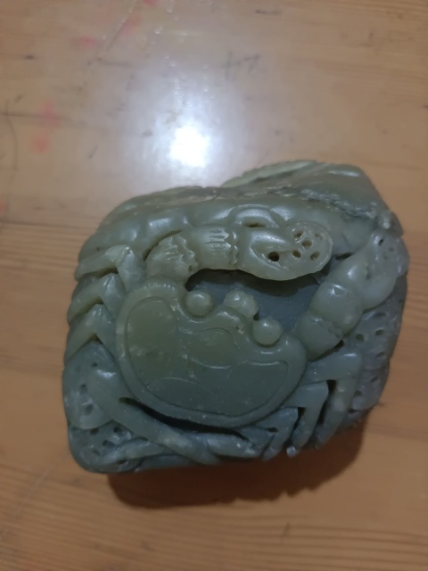 古玩玉器籽料螃蟹拍賣,當(dāng)前價(jià)格1800元