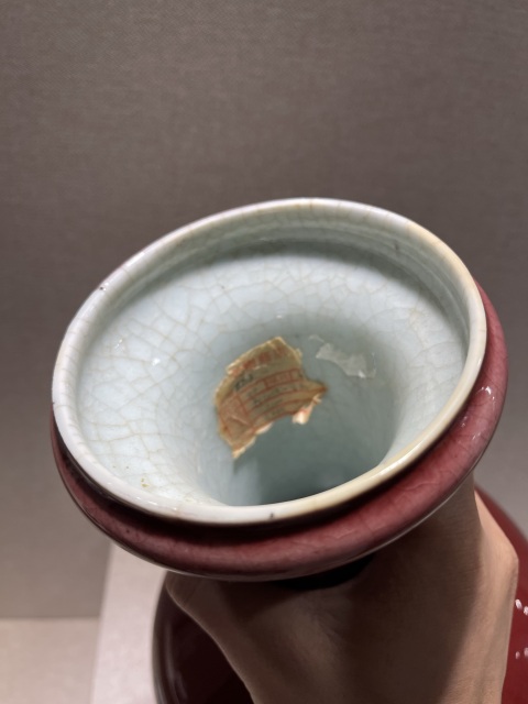 古玩陶瓷清代中期郎窯紅洗口瓶拍賣，當前價格58888元