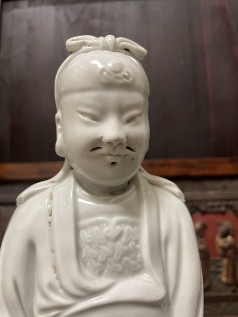 古玩陶瓷德化白瓷關公造像拍賣，當前價格2000元