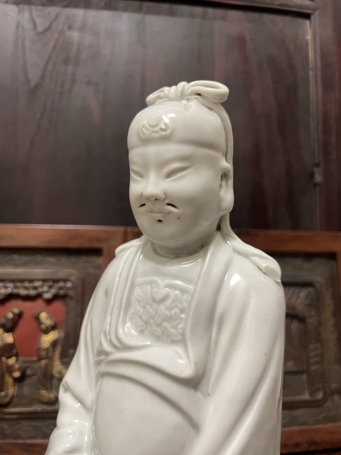 古玩陶瓷德化白瓷關公造像拍賣，當前價格2000元