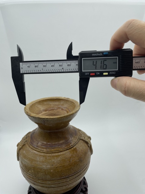 古玩陶瓷漢代黃釉鋪首盤口罐【有保真卡】拍賣，當前價格3688元