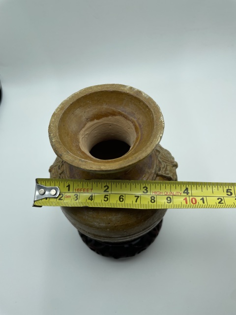 古玩陶瓷漢代黃釉鋪首盤口罐【有保真卡】拍賣，當前價格3688元