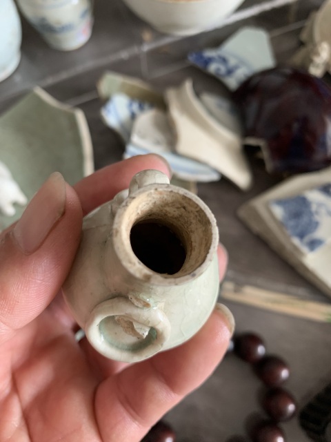 古玩陶瓷湖田窯雙環耳瓶標本拍賣，當前價格30000元