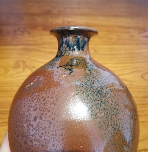古玩陶瓷明代?窯變黑釉鷓鴣斑梅瓶拍賣,當前價格2500元