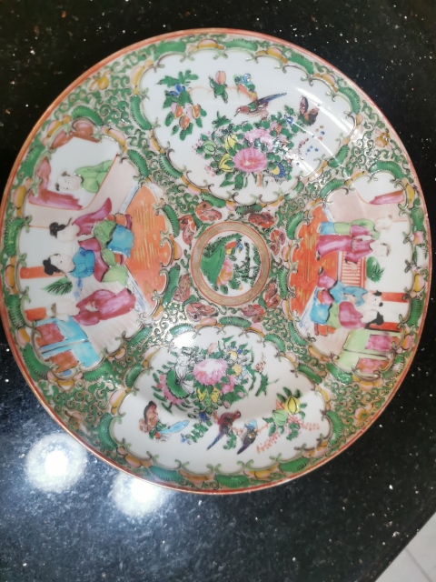 古玩陶瓷清中晚期·廣彩人物故事紋折腰盤25CM拍賣,當前價格688元