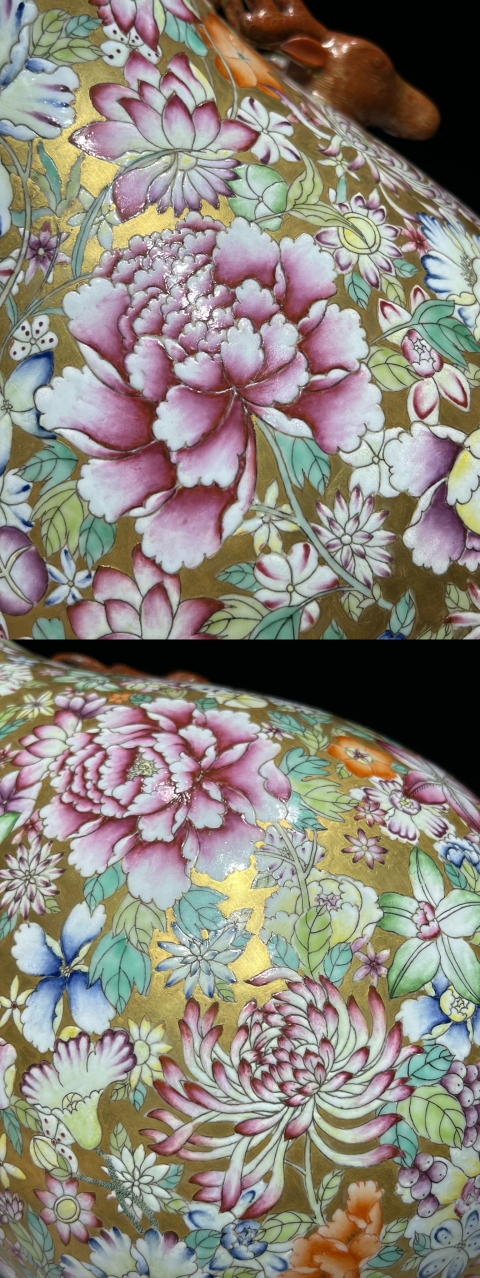 乾隆年製 中国美術 粉彩百花不落地/花詰 28cm 大皿 盛皿 乾隆年製 中国美術 粉彩百花不落地/花詰 28cm 大皿 盛皿