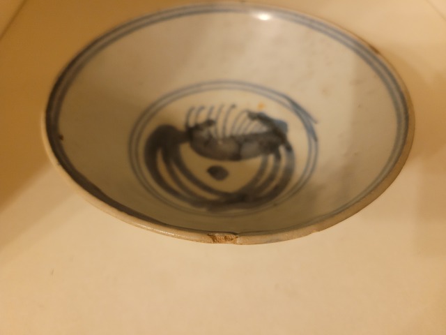 古玩陶瓷明中期墨書款青花花卉紋碗拍賣,當(dāng)前價格298元