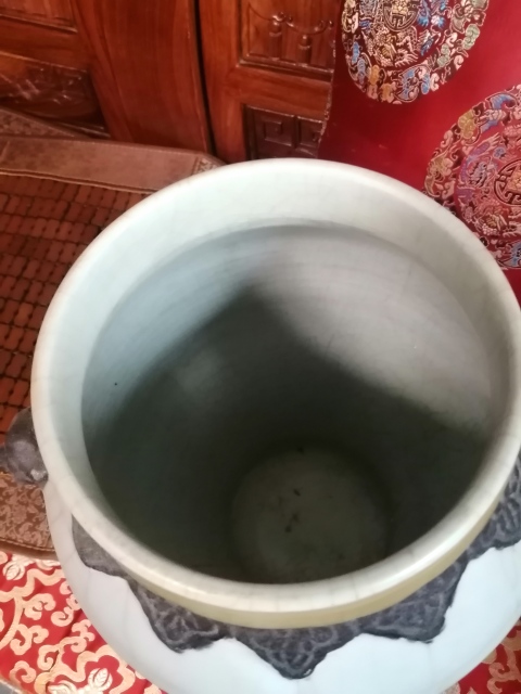 古玩陶瓷哥釉***獅耳蓋罐拍賣，當(dāng)前價格5000元