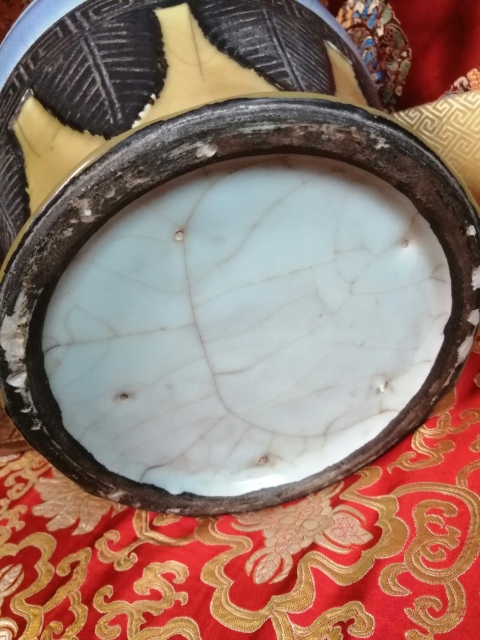 古玩陶瓷哥釉***獅耳蓋罐拍賣，當(dāng)前價格5000元