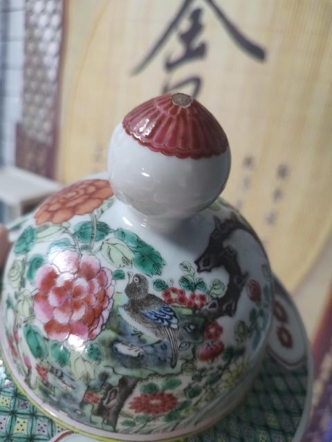 古玩陶瓷晚清五彩孔雀花鳥開窗將軍罐拍賣，當前價格13988元