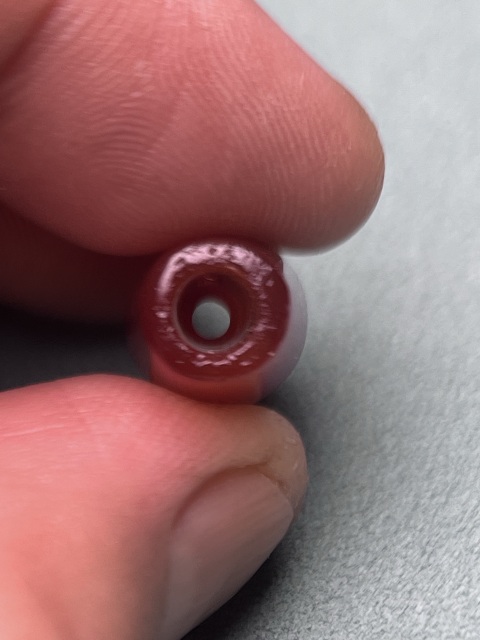 古玩玉器戰國酒紅瑪瑙竹節管2拍賣，當前價格8800元