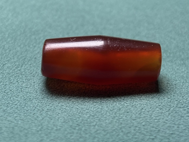 古玩玉器戰國酒紅瑪瑙竹節管2拍賣，當前價格8800元