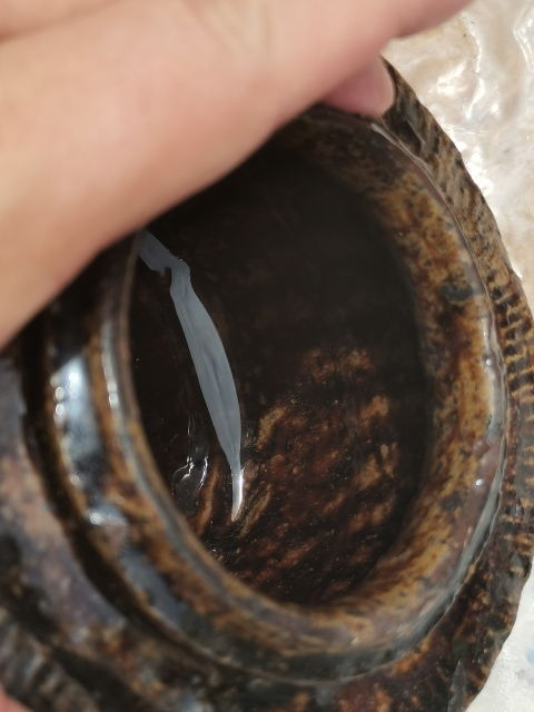 古玩陶瓷清代醬釉魚簍罐妖變漂亮。拍賣,當前價格688元