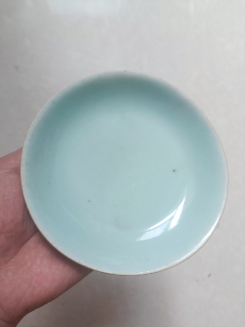 古玩陶瓷清中期豆青釉盤拍賣,當(dāng)前價(jià)格150元